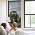 thumbnail image 3 of Farm Tractor Window Privacy Film, Green Truck Country Rustic Field Harvester Static Cling UV Sun Blocking Tint Film Heat Control Windows Films for Bedroom Bathroom, Window Stickers 23.6"x59", 3 of 8