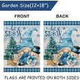 thumbnail image 3 of Winter Let It Snow Gnome Decorative Burlap Garden Flag, Snowman Home Yard Small Outdoor Decor, Christmas Farmhouse Snowflake Blue Buffalo Plaid Check Outside Decoration Double Sided 12x18, 3 of 6