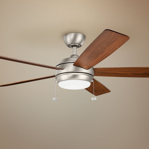 60" Kichler Starkk Brushed Nickel LED Ceiling Fan with Pull Chain