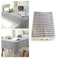 thumbnail image 2 of Rectangular Linen Tablecloth With Stripes And Tassels Wipeable Oil And Stain Easy To Care Suitable For Indoor Outdoor Garden Restaurant Party Festival 120x160 Cm 60 X 104 Tablecloth Fitted Tablecloths, 2 of 7