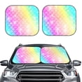 thumbnail image 2 of Haiem Fish Scale Windshield Sun Shade: Universal Foldable 2-Piece Car Front Window Sunshade - Blocks Uv Rays, And Reduces Heat,Essential Car Accessory Large, 2 of 6