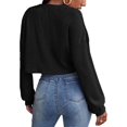 thumbnail image 2 of Vedolay Womens Tops Womens 2023 Fall Fashion Long Sleeve Sweater Ruffle Slim Fit Pullover Top,Black M, 2 of 5
