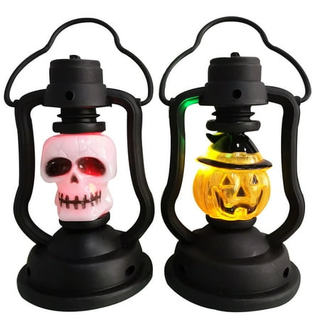 

2PCS Per Set LED Halloween Decoration Props Colorful Night Light Skull Shape Decor Lamp Mixed Style
