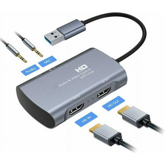 YUHX HDMI Audio Video Capture Card Game Capture Card HDMI to USB 3.0 Fast Transmission 1080P 60fps Dual Screen Mode Game Capture Recorder Device for Live Stream/YouTube/Video Record/PS4/PS3/Xbox