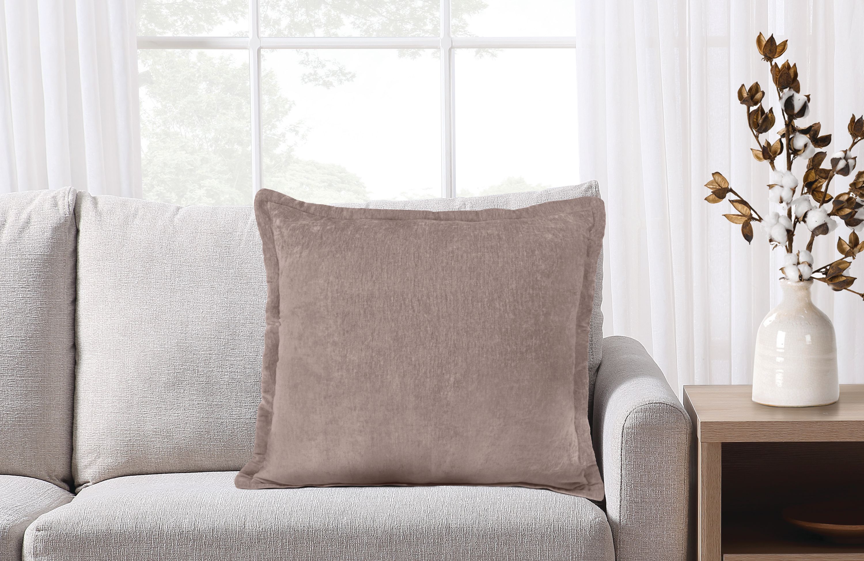 Better Homes & Gardens Reversible Chenille Throw Pillow, Taupe/Beige
