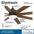 thumbnail image 3 of Minka-Aire Slipstream 65-Inch 8-Blade LED Ceiling Fan in Coal Finish W/ Distressed Koa Blades & Etched Opal Glass - F888L-CL, 3 of 6
