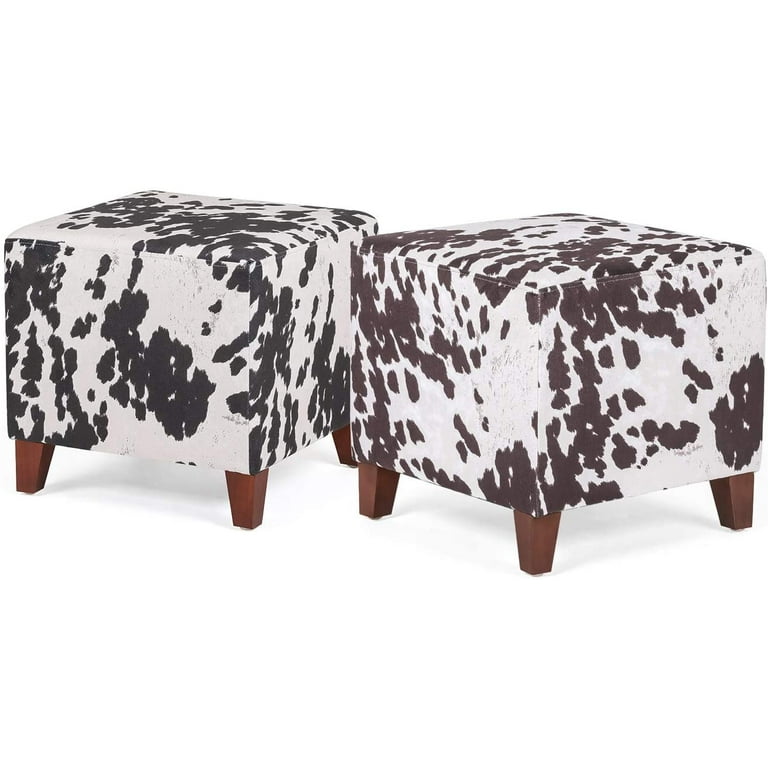 Homebeez Fabric Ottoman Footstool Square Footrest,Padded Foot Rest