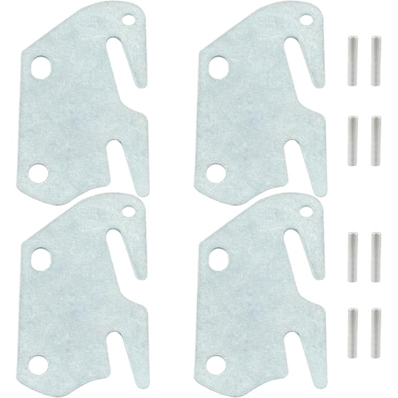 4Pcs Wood Bed Rail Hook Plates, Wood Bed Plates with Screws for Bed Frame Bracket Headboard Footboard Replacement