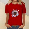 thumbnail image 2 of Tops Cortos para Mujeres Día de la Independencia Patriótica Impreso Cuello Redondo, Camiseta de Manga Corta Casual para la Primavera, Verano Y Fiesta, 2 of 4