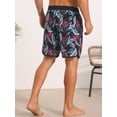 thumbnail image 3 of DARING DIVA Men's Swimming Elastic Liner Drawstring Beach Shorts with Pocket 28 Black Red, 3 of 7