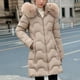 thumbnail image 1 of Parkas de manga larga para mujer, chaqueta informal de algodón con capucha y mangas largas de colores., 1 of 9