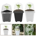 YLLSF 10 pcs Plant Nursery Pots With Humidity Dome Small Plastic Square