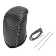 thumbnail image 1 of Cubierta de pomo de cambio de marcha Unique Bargains para Dodge Journey 2011-2020, antideslizante, fibra de carbono negra, protector de mango de cambio gris, cuero sintético, 1 Pc, 1 of 1