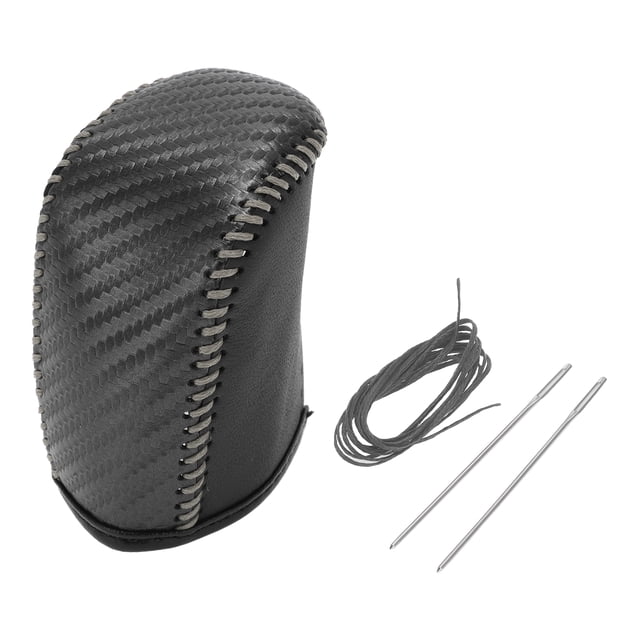 Cubierta de pomo de cambio de marcha Unique Bargains para Dodge Journey 2011-2020, antideslizante, fibra de carbono negra, protector de mango de cambio gris, cuero sintético, 1 Pc