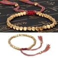 thumbnail image 3 of Tibetan Buddhist Braided Handmade Cotton Copper Beads Rope Bracelet Bangle 2022 G0U8, 3 of 9