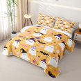 thumbnail image 3 of Manfei Magic Halloween Theme Twin Quilt Set,Ghost And Bat Twin Coverlet Set,2pcs,1 Bedspread and 1 Pillowcase, 3 of 7