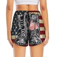 thumbnail image 2 of Lsque Veterans Day1 Printed Women's Running Shorts with Liner Pockets,Elastic Quick Dry Workout Athletic Gym Yoga Shorts,Womens High Waist Shorts-, 2 of 9