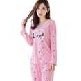 thumbnail image 2 of Ochine Women's Pajama Set Cartoon Print Nightwear Cozy Casual Long Sleeve Shirt and Pants Sleepwear Set,M-2XL, 2 of 2
