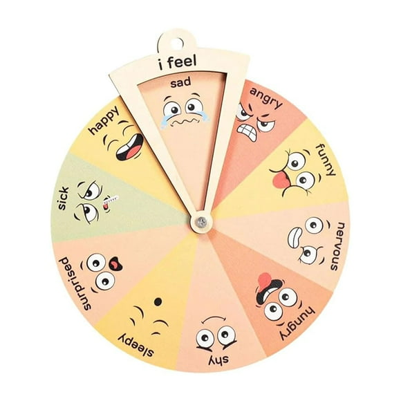ZheElen Montessoris Toys Emotion Wheel Develop Emotional Intelligence With Wooden