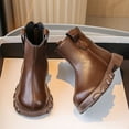 thumbnail image 4 of Bnwani Boots for Girls Ankle PU Leather Side Zipper Fleece Lined Velvet Flat Princess Booties 2-11 Years, 4 of 8