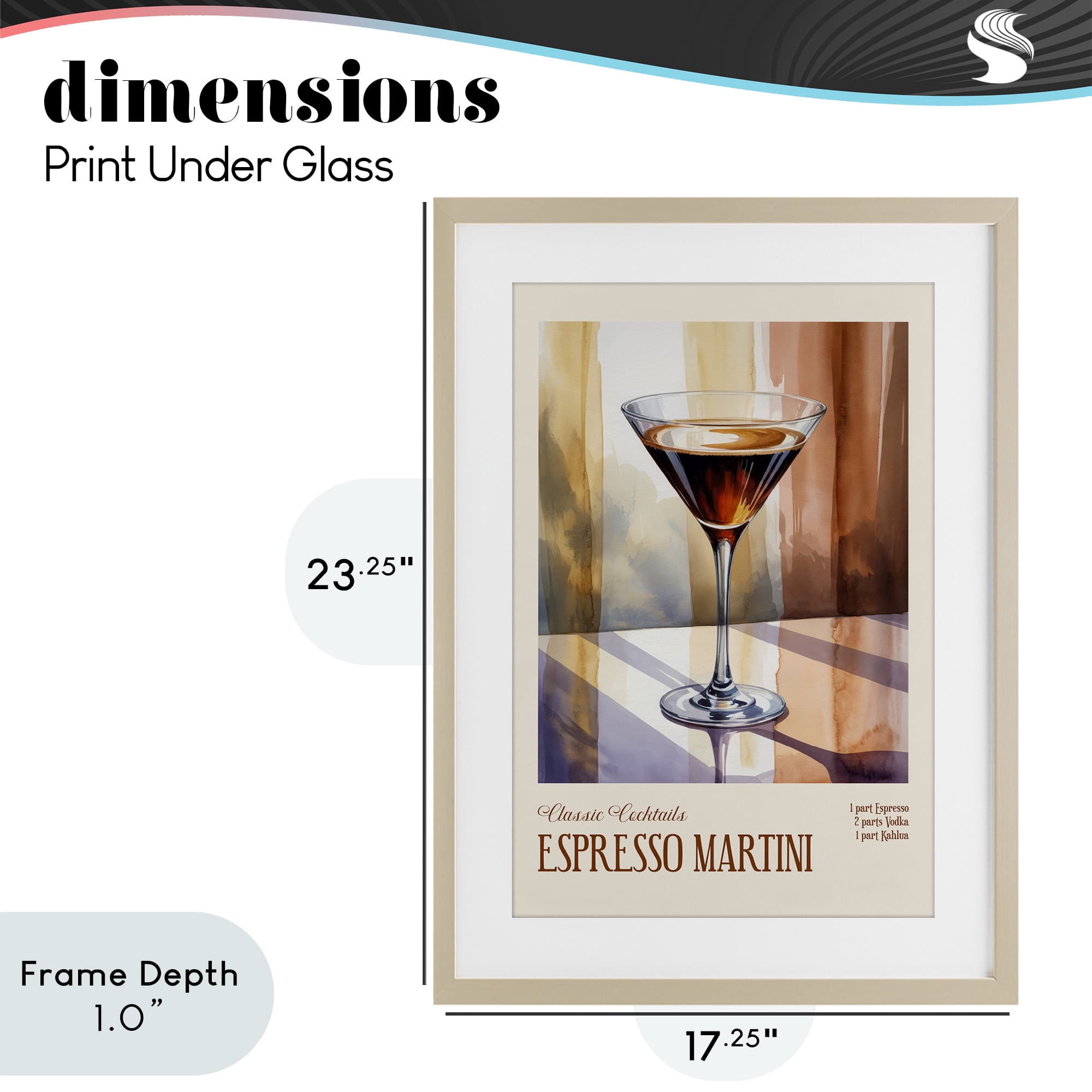 Stupell Industries Espresso Martini Sun Reflection Birch Framed Print Under Glass, design by Andreas Magnusson