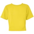 thumbnail image 4 of Rhuody Spring Tops For Womens Short Sleeve Tee Solid Color Blouse Round Neck Cropped T Shirt Basic Clothes Yellow L, 4 of 5