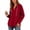 Red, variant on Oversized Hooded Sweatshirt for Women Long Sleeve Drawstring V Neck Pullover Sweatshirts Loose Casual Fall Tops (XL, Red)