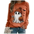 thumbnail image 7 of Jkety Halloween Tshirts Women T Shirts for Women Casual Western Graphic Pullover Tops Hoodies Tees Cowgirls Country Outfits(Orange,XL), 7 of 7