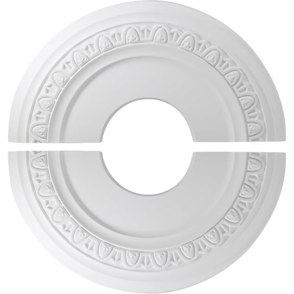 Split Lighting Ceiling Medallions for Light Fixtures and Ceiling Fans, 12" OD x 4" ID Round Ceiling Cover Plate, PU Ceiling Fan Medallion, White