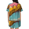 thumbnail image 4 of Womens Pajama Sets With Pocket, Melting Banana Fantasy Lounge Sets Short Sleeve Sleepwear PJ Sets for Women, 4 of 6