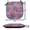 thumbnail image 5 of Gaming Chair Seating Cushion Set of 4, Continuous Joystick Gamepad Vintage, Seat Pads for Office with Anti-slip Backing, 16"x16", Pink Violet Blue, by Ambesonne, 5 of 7