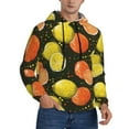 thumbnail image 2 of Wukai Orange Lemon Print Men Hoodies Fleece Sweatshirts Long Sleeve Sweaters Pullover Fall Outfits Winter Clothes-X-Large, 2 of 7