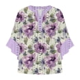 thumbnail image 4 of Blouses for women dressy casual Polyester Soft Clothing L Purple womens blouses, 4 of 5