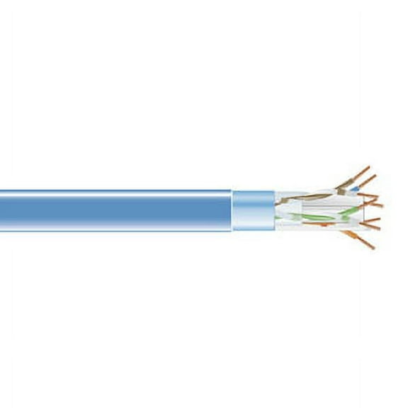 1000FT BULK CAT6 BLUE PLENUM SOLID SHIELDED CABLE 400MHZ