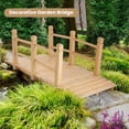 thumbnail image 2 of Costway 5' Wooden Garden Bridge Arc Stained Finish Footbridge Backyard Pond Decorative, 2 of 10