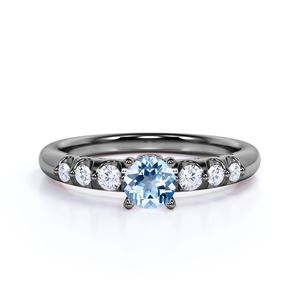 Anniversary Ring Engagement Ring Natural Aquamarine Wedding Ring Aquamarine Ring Aquamarine Gemstone Gemstone Ring Natural Gemstone