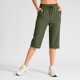 thumbnail image 6 of Tqcoqu Women's Drawstring Waist Capri Pants with Pockets,Straight Leg Elastic Summer Casual Pants,Green Women's S-XXXL, 6 of 8