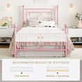 thumbnail image 7 of 14 Inches Twin Size Metal Platform Bed Frame/Vintage Iron-Art Headboard and Footboard/Mattress Foundation for Storage/No Box Spring Needed/Noise-Free/Easy Assembly/White, 7 of 7