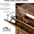 thumbnail image 4 of Aoile Shoe Storage Cabinet with 4 Flip Drawers, Dry & Wet Separation Organizer, Freestanding Shoe Rack with Metal Legs for Hallway, Living Room, Brown, 4 of 9
