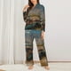 thumbnail image 2 of Balery Deserted Classic Car Landscape Conjunto de Pijama con Estampado para Mujer, Conjunto de Dos Piezas con Manga Larga, Ropa de Dormir Suave con Bolsillos, Pijamas Cómodos-XX-Large, 2 of 7