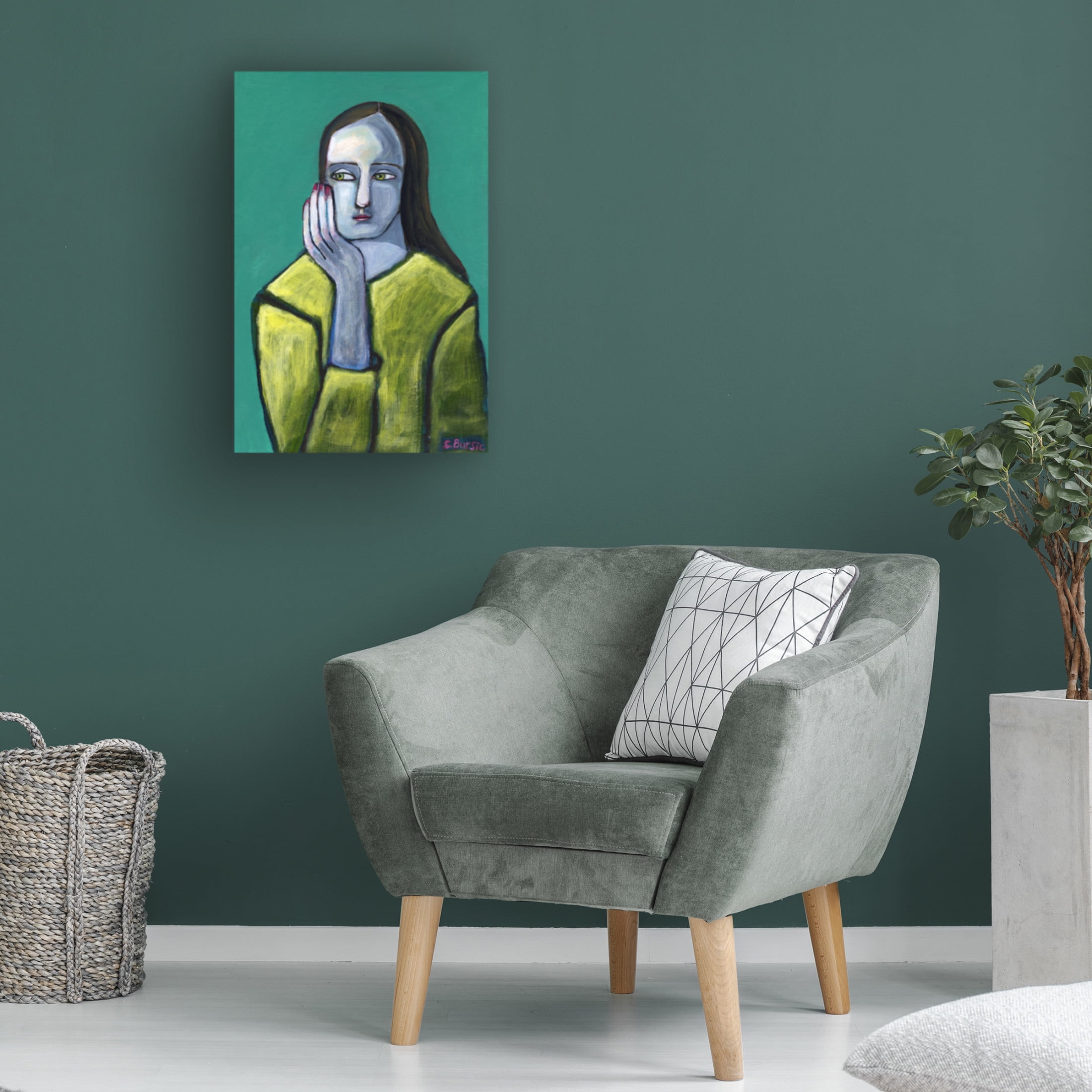 Trademark Fine Art Sharyn Bursic  Woman with Big Hands Canvas Wall Art