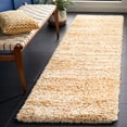 thumbnail image 2 of SAFAVIEH Hudson Shag Jaden Striped Runner Rug, Ivory/Gold, 2'3" x 12', 2 of 8