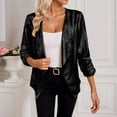 thumbnail image 2 of QHFBli Women Sequin Jacket Glitter Sparkle Open Front Casual Long Sleeve Blazer Coat, 2 of 9