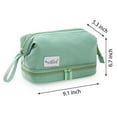 thumbnail image 5 of Deago Double Layer Makeup Bag Large Travel Cosmetic Case Make up Organizer Portable Toiletry Bag for Women and Girls, Gray, 5 of 11