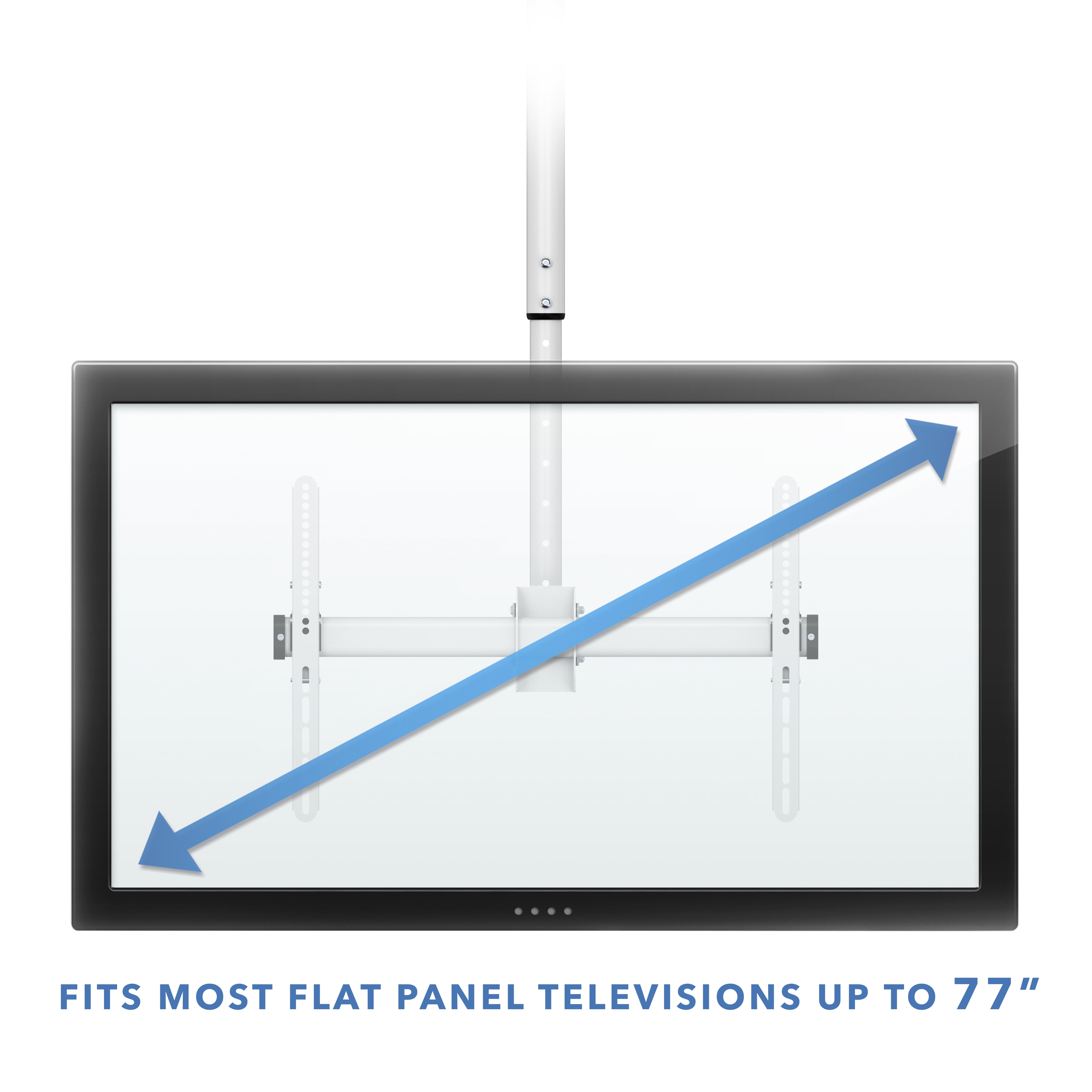 Mount-It! Full Motion Ceiling TV Mount, White, Fits 32" to 77" TVs, Capacity 110 lbs.