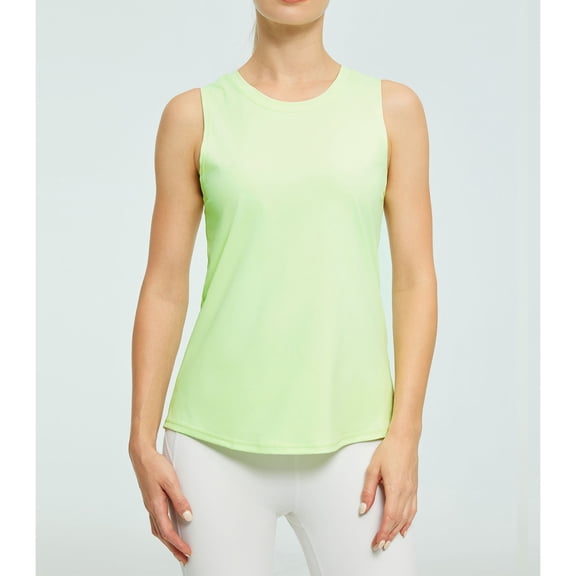 Stralyhd Workout Womens Tank Tops Tennis Running Top Crew Neck Sleeveless Sports Shirts 2026 Summer Gym Loose Fit Tank Top Fluorescent Green S