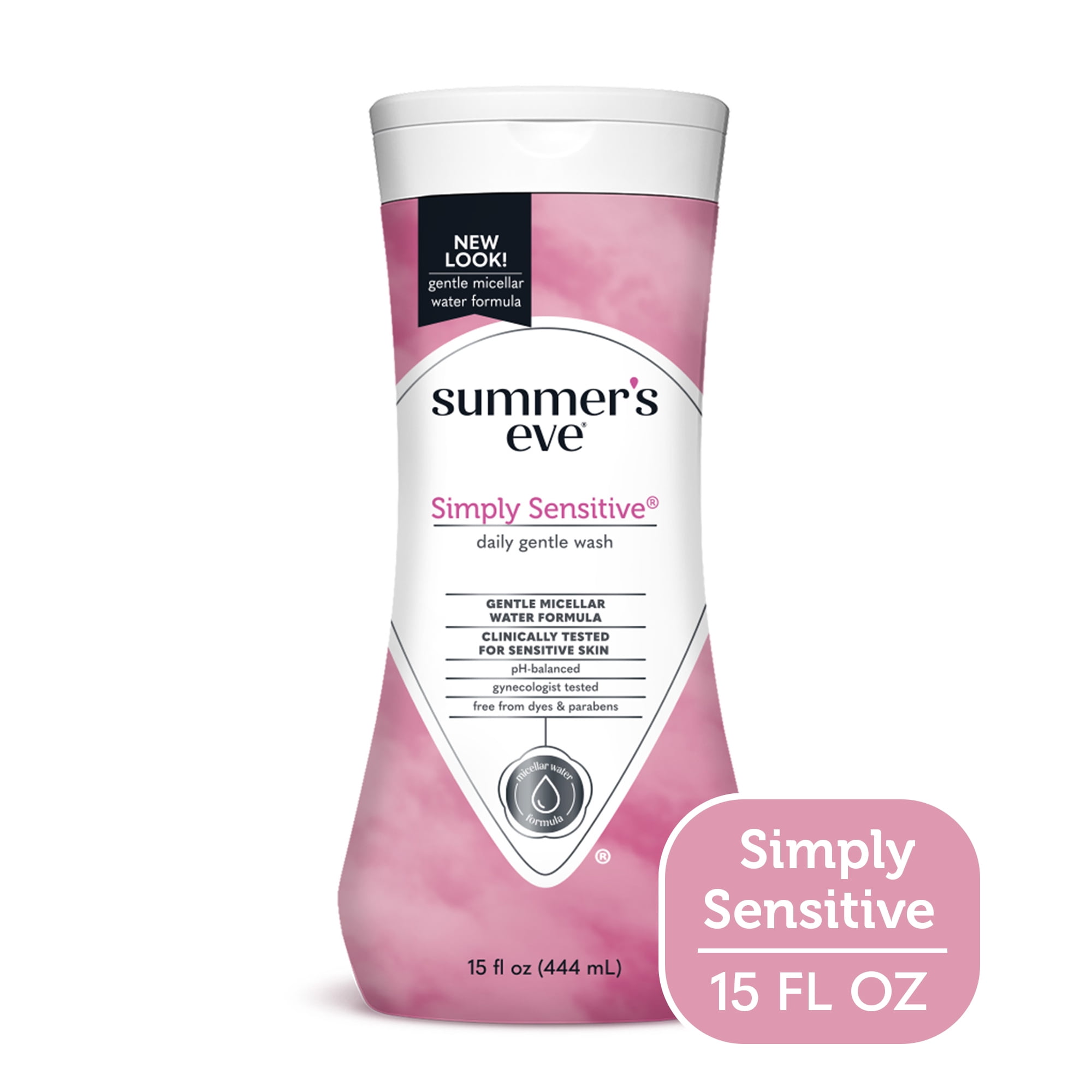 Summers Eve Simply Sensitive Daily Gentle Feminine Wash, Removes Odor, pH balanced, 15 fl oz