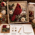 thumbnail image 3 of 3D Christmas Fabric Poke Art Kit, 3D Fabric Poke Art Kit for Adults with Pre-Cut Squares, Adult DIY Needle Punch Craft Kit, Vintage Holiday Handmade Christmas Decorations, 3 of 7