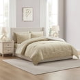 thumbnail image 2 of LammaLoe King Size Comforter Set, 7 Piece Botanical Bed in a Bag , Reversible Bedding Comforter Set with Sheets, Modern Bed Set, Oatmeal/Offwhite, 2 of 7