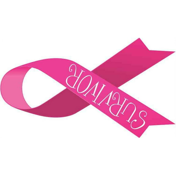 5in x 3in Breast Cancer Survivor Ribbon Sticker Vinyl Cup Stickers Decal